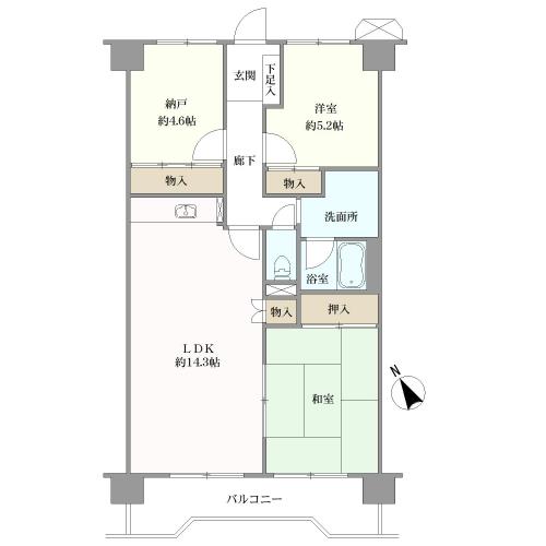 逆瀬川パークマンションの間取図