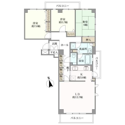 日岡町パークハウスの間取図