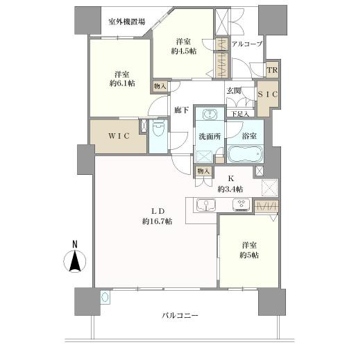 ブランズタワー香里園ロジュマンの間取図
