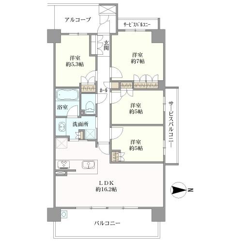 ファインシティ千里津雲台の間取図