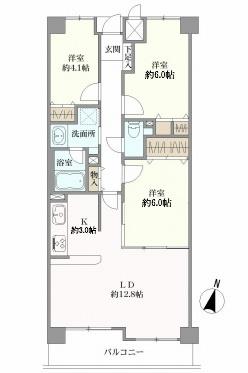 ファミールハイツ上野芝ＩＩ番館の間取図