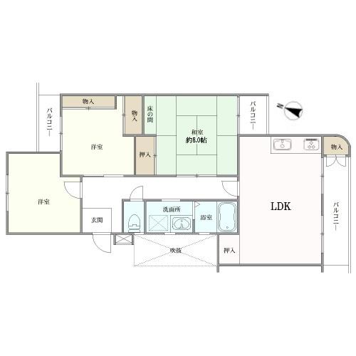 新檜尾台第３次住宅の間取図