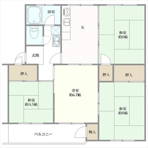 岡本ハイツの間取図