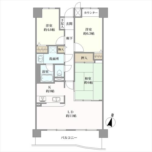 魚崎南パーク・ホームズ２番館の間取図