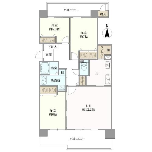 ＲＩＣウエストコート４番街の間取図