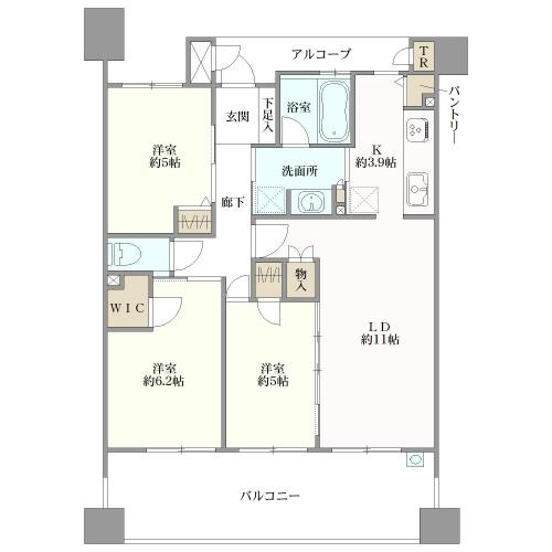 レピア東園田ＥＡＳＴの間取図