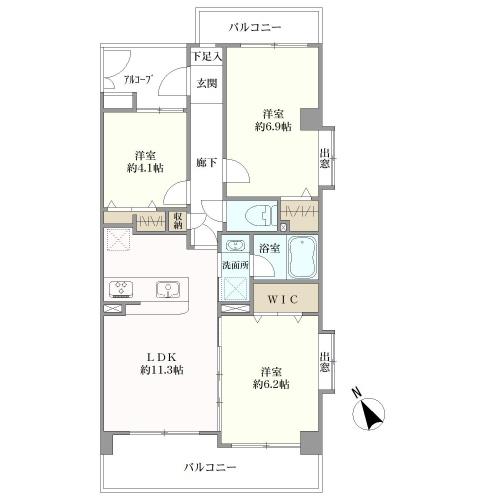中山ダイヤモンドマンションの間取図