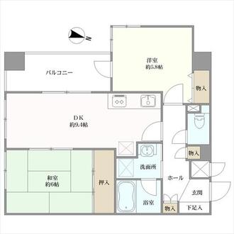 大洋ハイツ夕陽ヶ丘の間取図