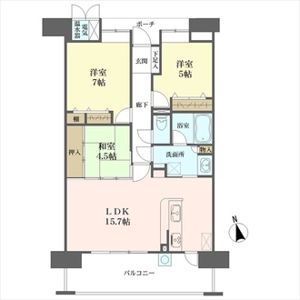 エイリックスタイルフィール箱崎公園の間取図