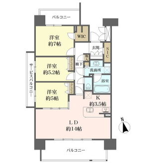 ヴェルディーク茶屋ヶ坂の間取図