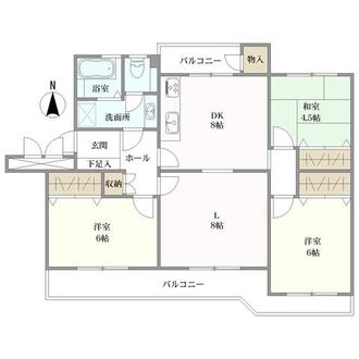 藤阪ハイツＤの間取図