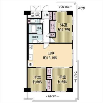 嵯峨スカイハイツの間取図