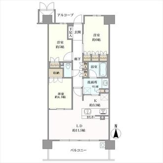 シーンズ京都西大路五条パークホームズの間取図