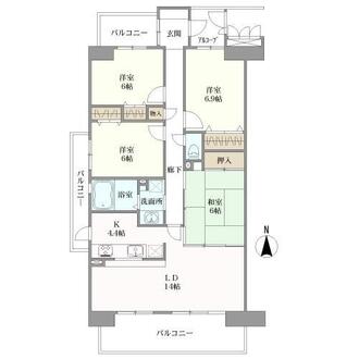 スペリアシティ名南アネックスＶＩの間取図
