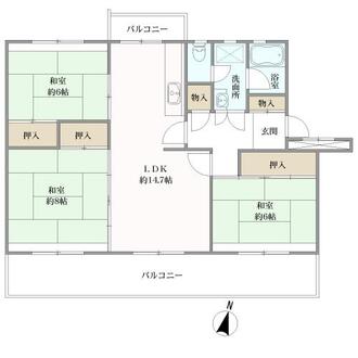 星の原団地６９棟の間取図