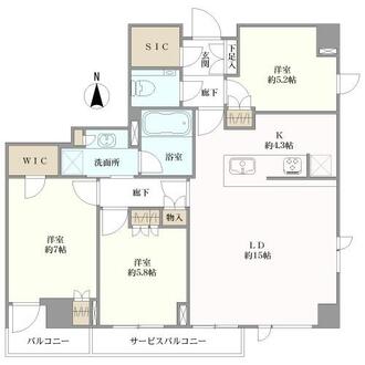 クレヴィア小杉御殿町の間取図