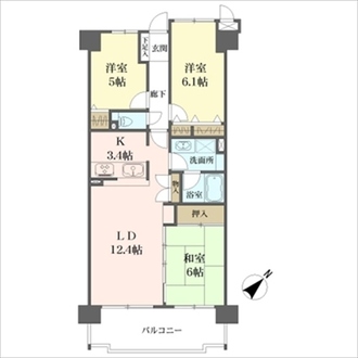 アクシーズ菖蒲池二番館の間取図