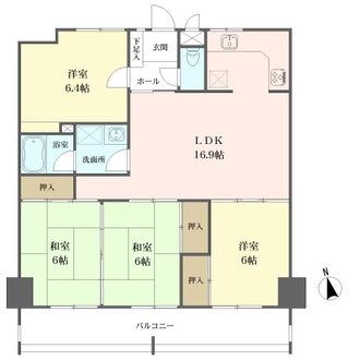 三旺マンション鶴舞の間取図