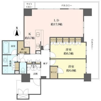 ブランズタワー御堂筋本町の間取図
