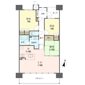 ユーハウス名和東の間取図