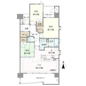 モアグレース妙音通ＩＩ　の間取図