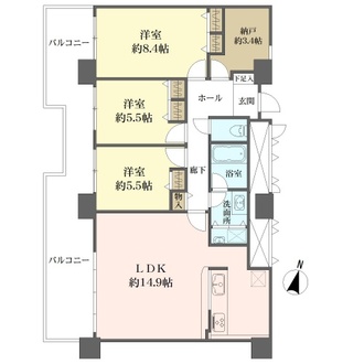 ＲＩＣイーストコート参番街の間取図