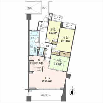 ジオグランデ芦屋翠ヶ丘の間取図