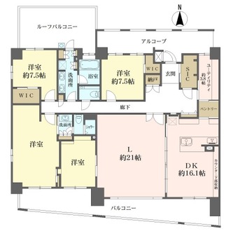 グランヴィ御影郡家の間取図