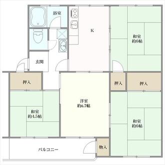 岡本ハイツの間取図