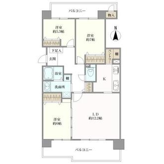 ＲＩＣウエストコート４番街の間取図