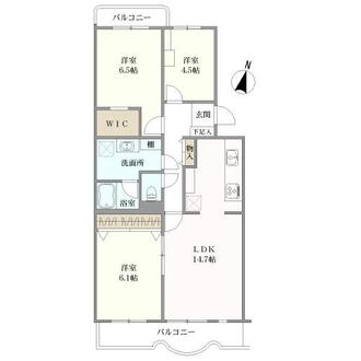 磯子レインボーハイツ１０－１号棟の間取図