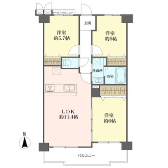 ルネ八尾の間取図