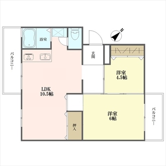 フラワリータウン志紀　Ｄ棟の間取図