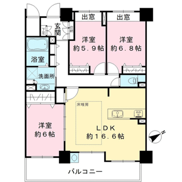 リバティパーク枚方D棟の間取図