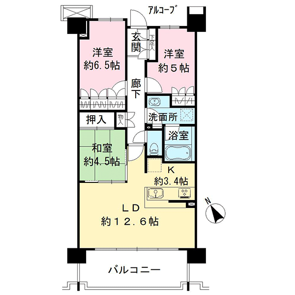 オーベルグランディオ横浜鶴見ブリーズテラスの間取図