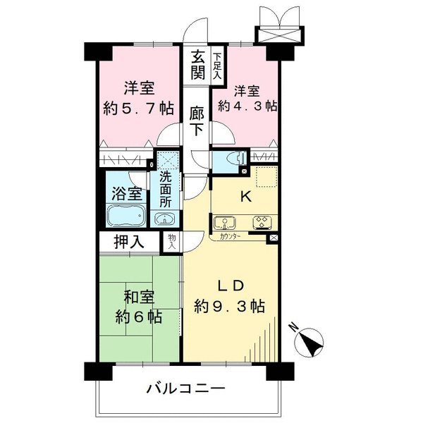 メイツ南浦和ガーデンの間取図