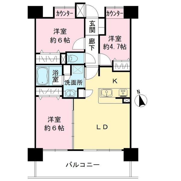 コスモ平井パークビューの間取図