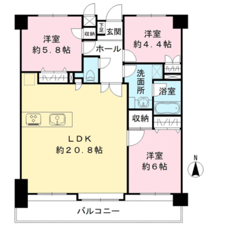 チサンマンション藤崎ＩＩの間取図