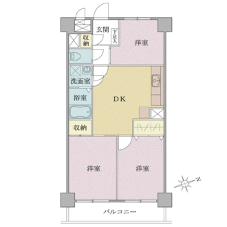 蒲田公園マンションの間取図