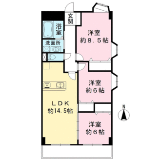 阪急逆瀬台マンションの間取図