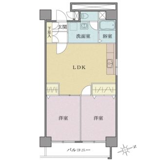 蒲田公園マンションの間取図