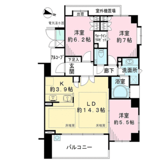 グランフォート岡本の間取図