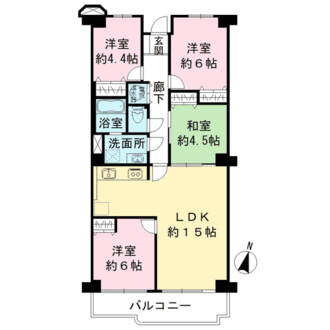 サンハイツ宝塚五月台A棟の間取図