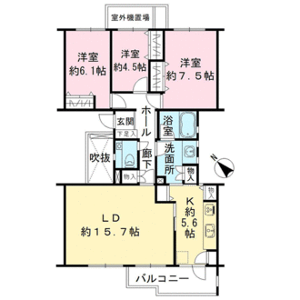 ハイツ東戸塚ＩＩ　A号棟の間取図