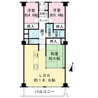 ならしのグランドサンハイツの間取図