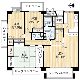 藤和ライブタウン東豊中の間取図
