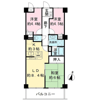 コスモ鴨居の間取図