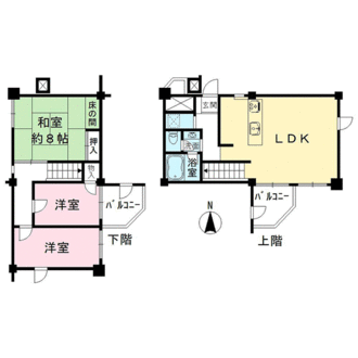 検見川パークマンションB棟の間取図