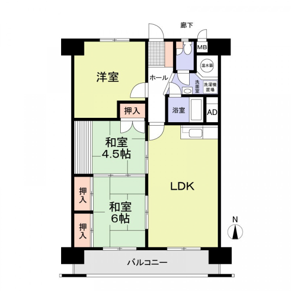 高針北住宅Ｂの間取図