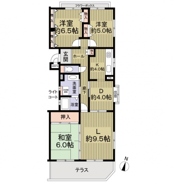 グリーンヒル相生山第二　壱号棟の間取図